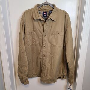 Ralph Lauren Chaps Men's Fleece Lined Shirt/Jacket Shacket Khaki • Large